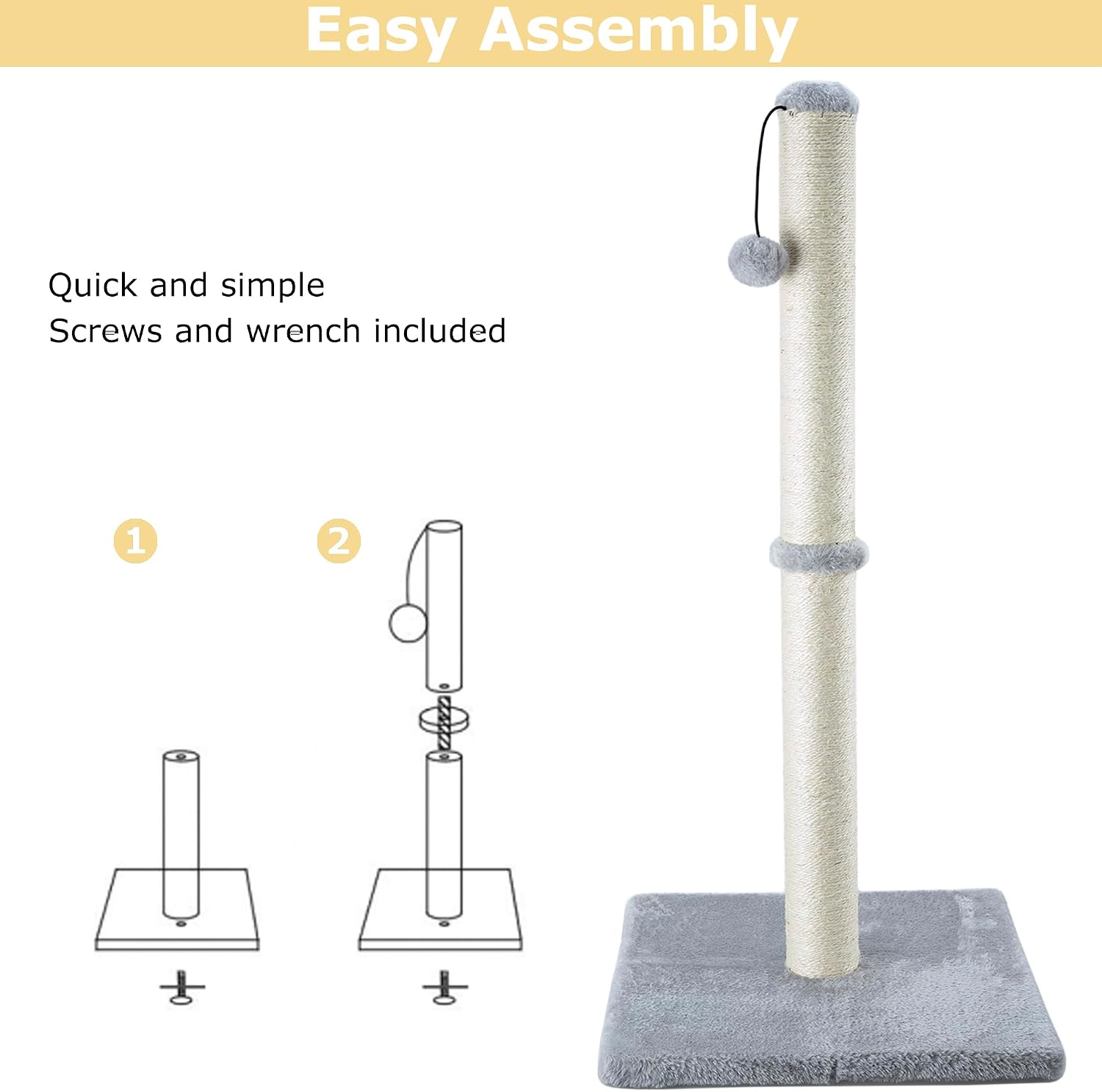 Detalle 2 de Dimaka cat scratching post 86 cm sisal