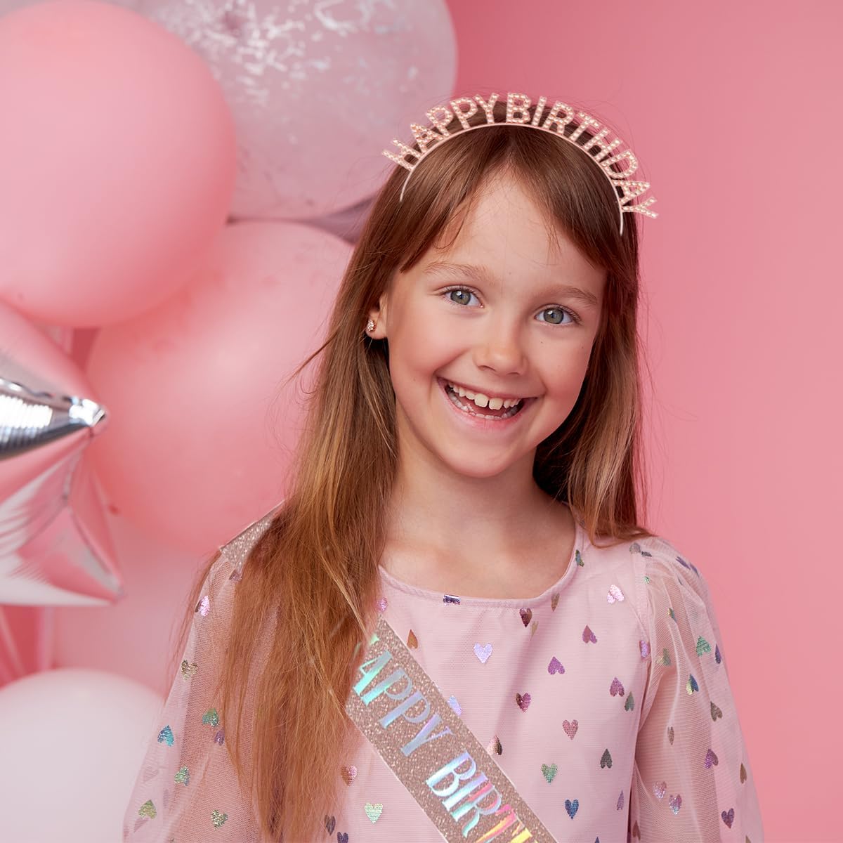 Detalle 2 de Dimetey Birthday Crowns for Women with Sash and Tiara