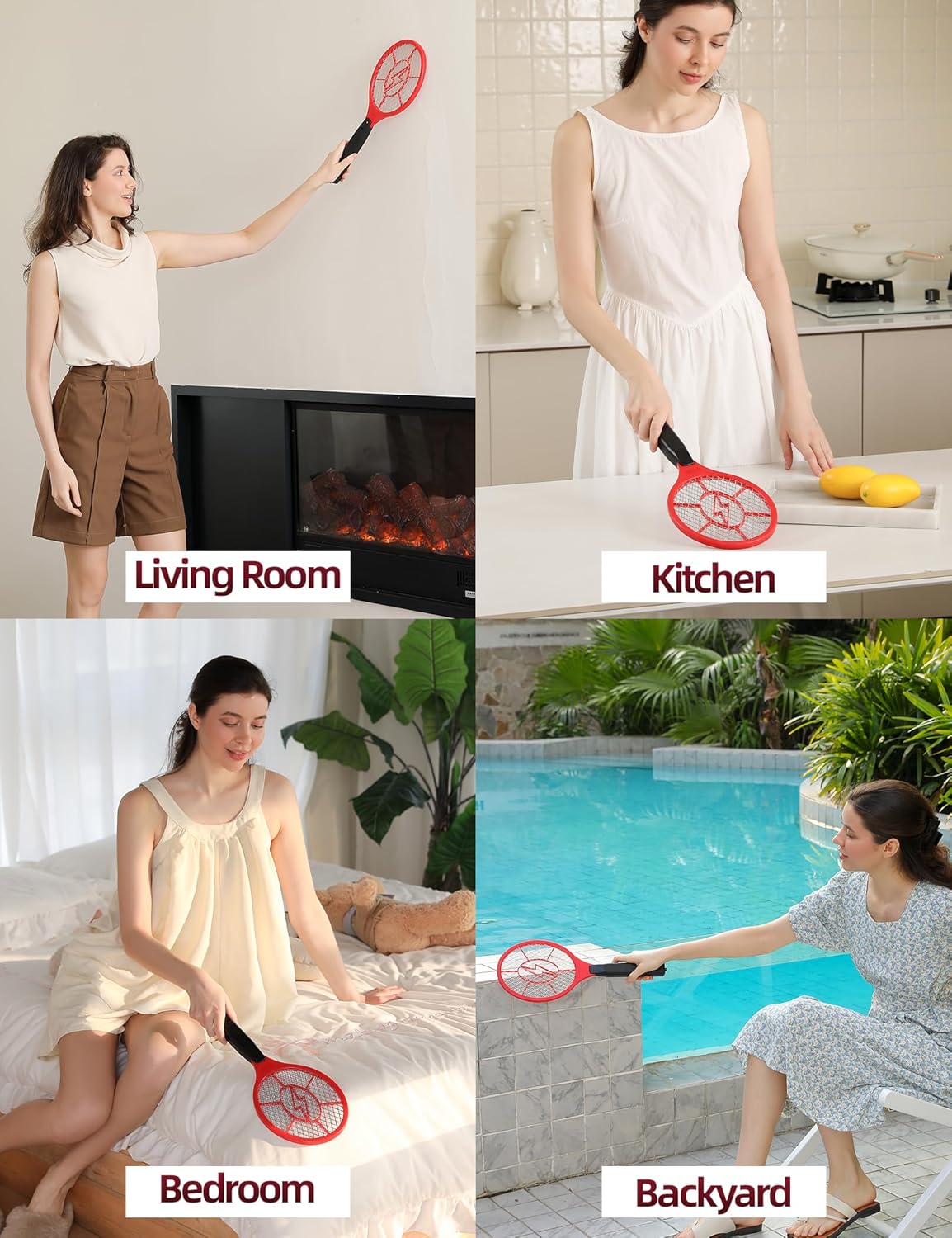 Thumbnail 6 de Electric Fly Swatter 2 Pack (Red & Blue) — Battery Powered Bug Zapper Racket