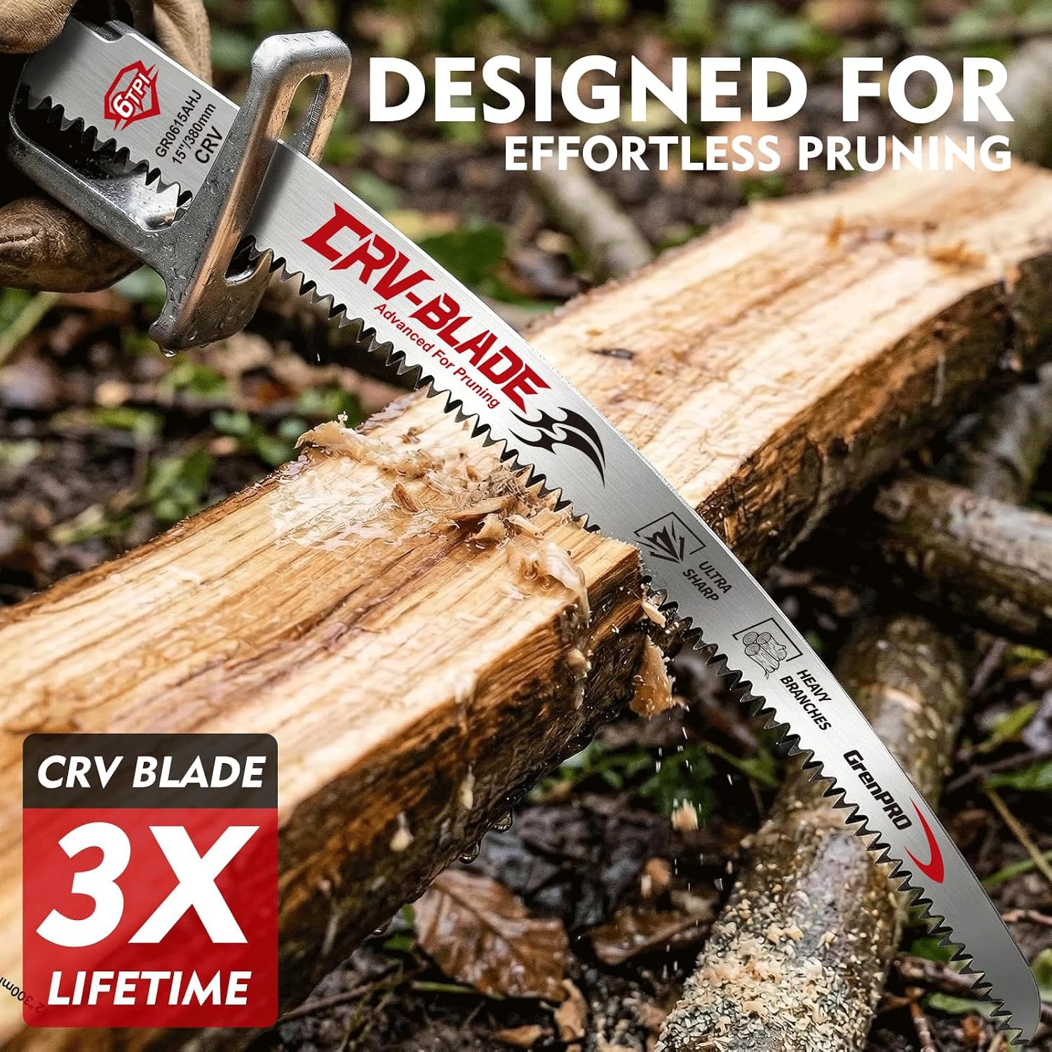 Detalle de GRENPRO 073013 15-Inch Reciprocating Saw Blades, 6 TPI Arc Edge, 4-Pack
