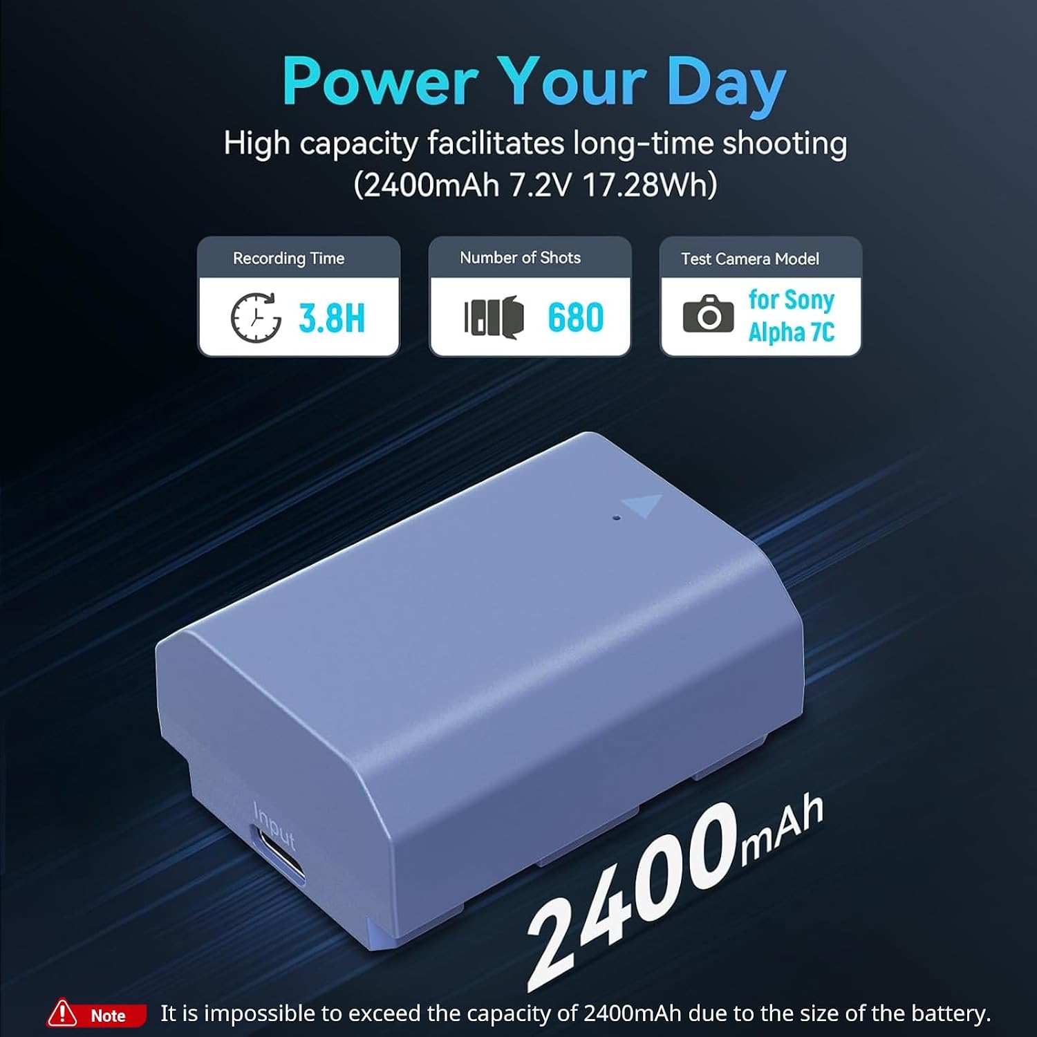 Detalle 2 de SMALLRIG Batterie rechargeable 2400mAh