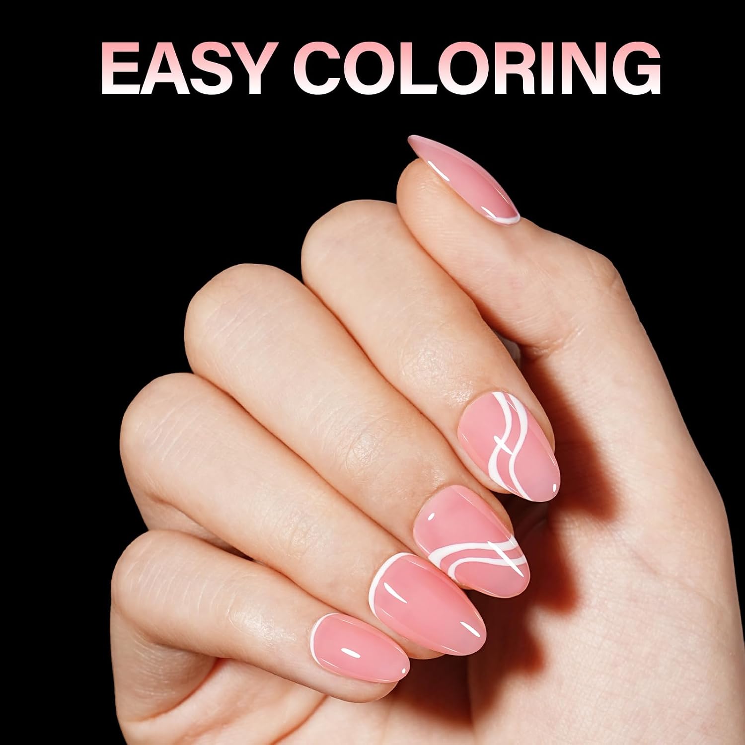 Thumbnail 4 de AILLSA Short Almond Nail Tips (Gel Jelly Press-On) 240PCS, 15 Sizes — Clear Half-Matte Full Cover Tips