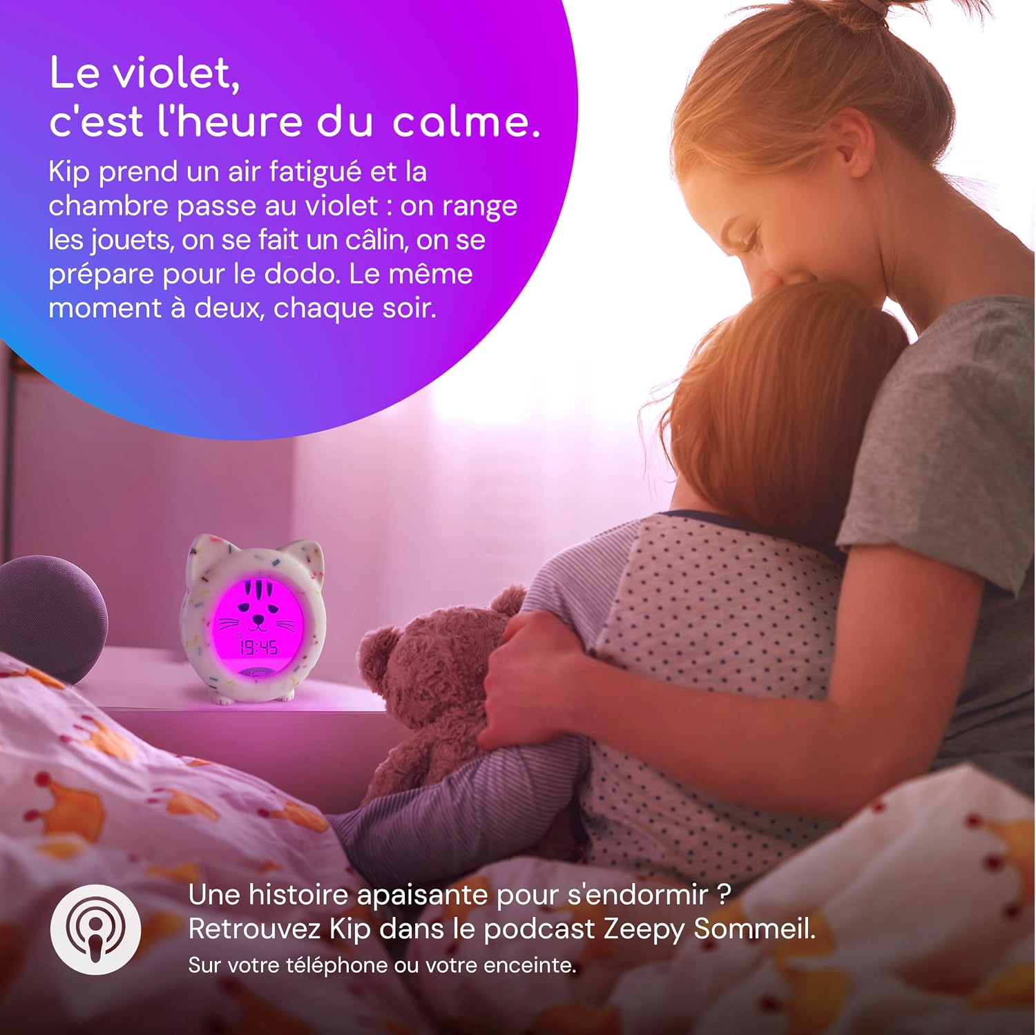 Detalle de Zeepy Horloge Enfant 4 Phases Apprentissage Sommeil – Kip Le Chaton