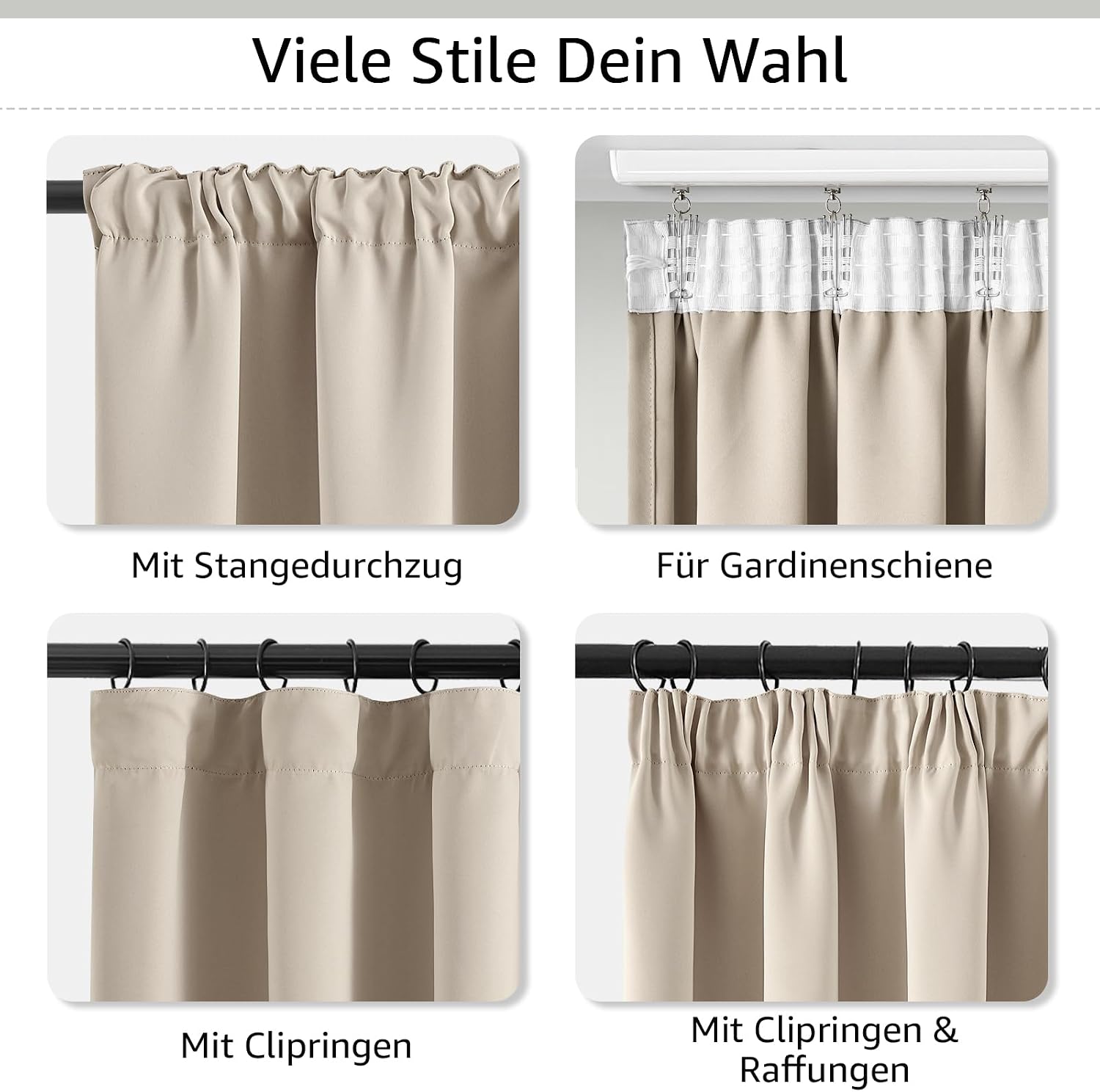 Detalle 2 de TOPICK Verdunkelungsvorhänge 175 x 140 cm im 2er-Set