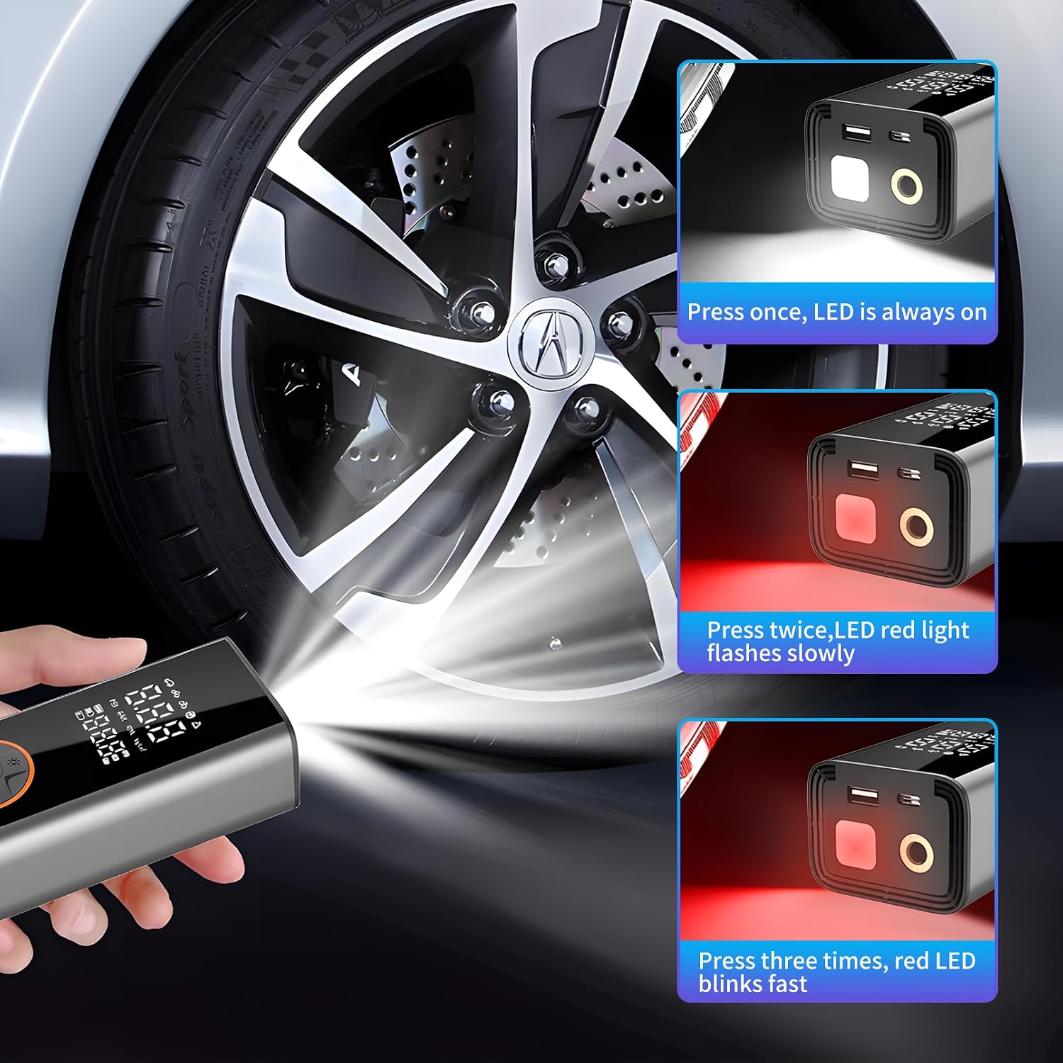 Detalle de Semflagree portable tyre inflator 30L/min