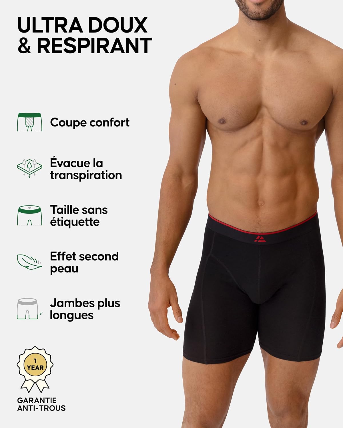 Thumbnail 2 de DANISH ENDURANCE caleçon bambou extra long – lot de 3
