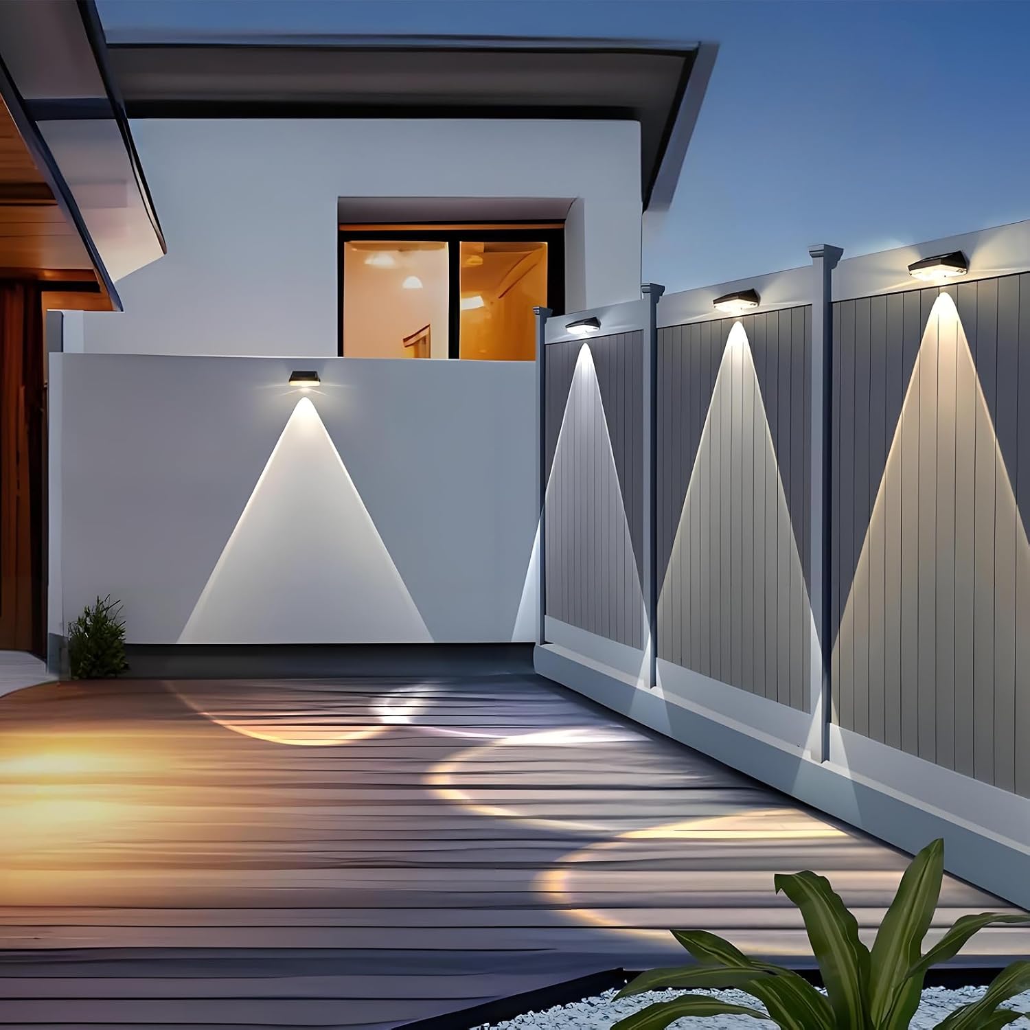 Detalle de Anmossi 2406A-S16 solar tuinverlichting, 12 stuks, warmwit en IP44