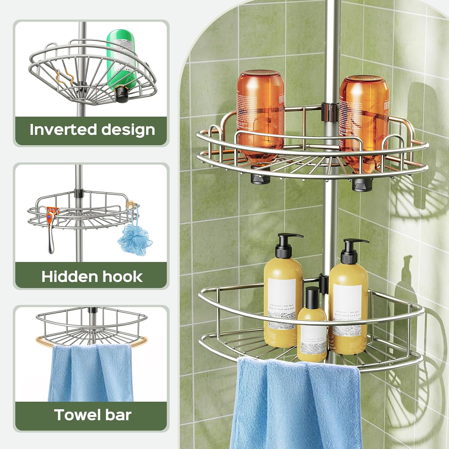 Thumbnail 4 de HAMITOR Shower Corner Caddy 120-307 cm