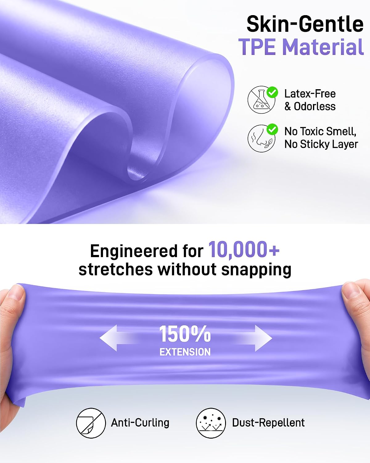 Detalle 2 de Renoj RB5 Pilates Resistance Bands, 5 Levels, Latex-Free TPE, 5-Pack