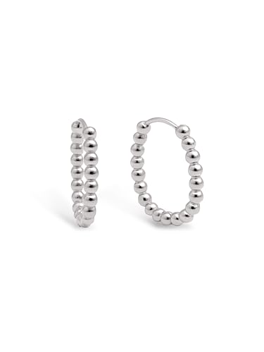 Detalle de SINGULARU Pendientes Dana Dots Ovalados en Acero Inoxidable con Cierre Congo/Click