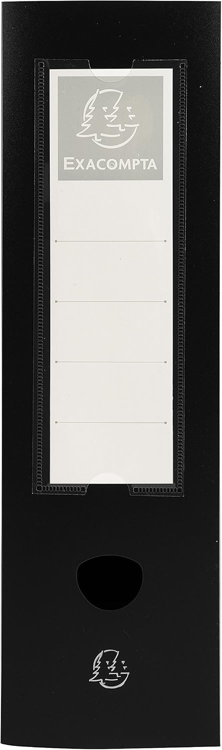 Detalle de Exacompta Réf. 59631E – 10 boîtes d’archives à pression en PP opaque, dos 60 mm, noir