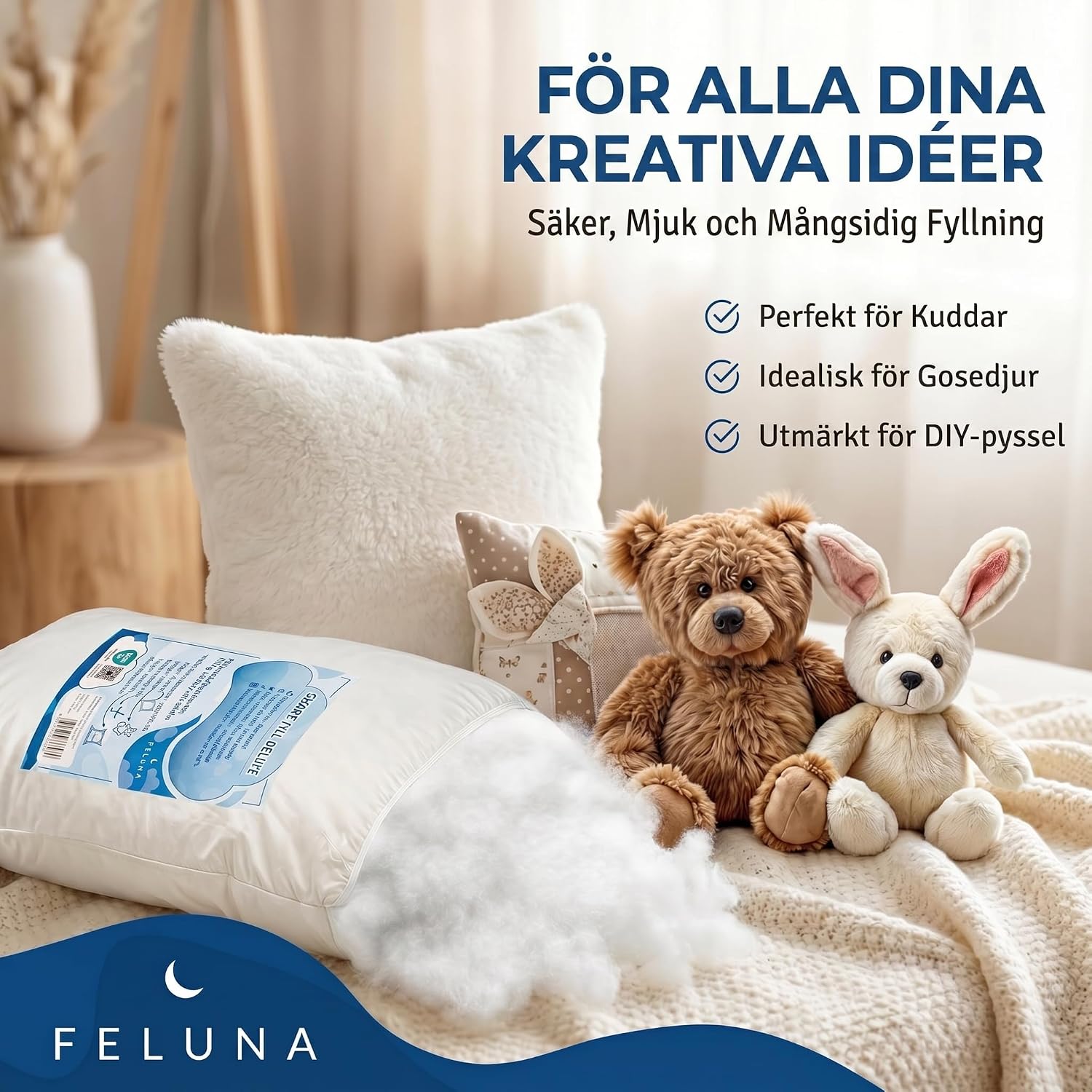 Detalle de Feluna Smart Fill Deluxe 42856446356185 – polyesterfyllning, 0,5 kg
