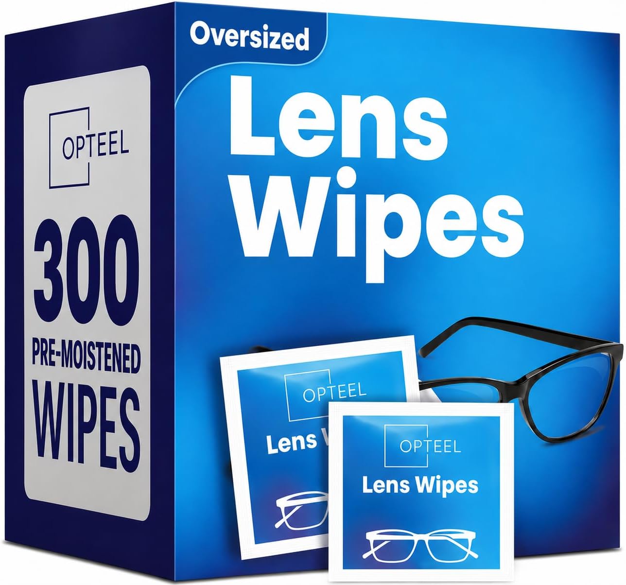 Detalle de OPTEEL Screen Cleaner Wipes – Quick Dry, Streak-Free 300ct, Pre-Moistened & Individually Wrapped