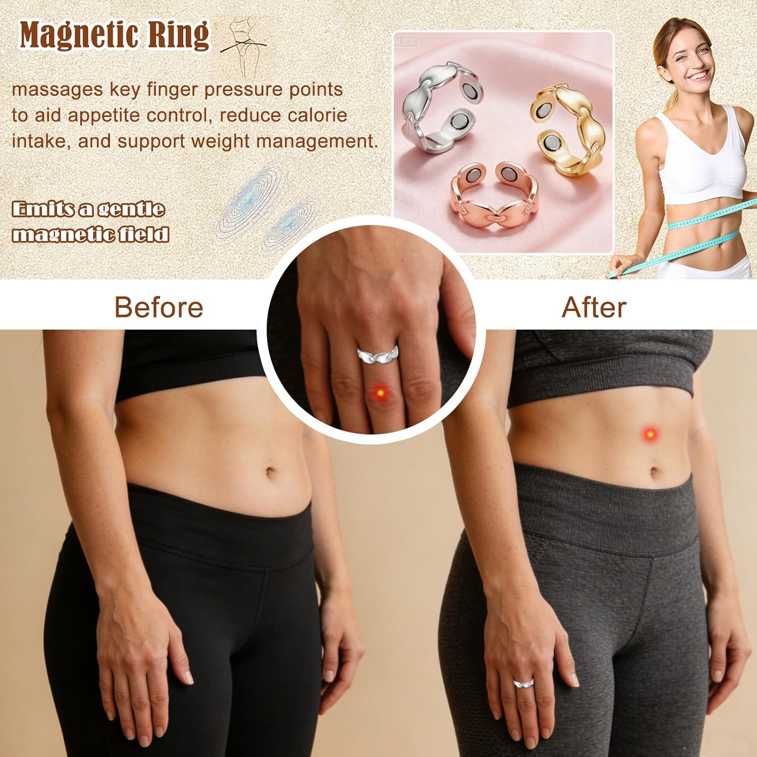 Thumbnail 4 de Zecimi Magnetring Silber 2026 – verstellbarer Anti-Stress/Fidget-Ring (Offen, mit Magneten)