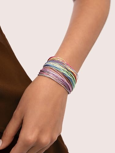 Detalle 2 de SINGULARU Pack 3 Pulseras Sunset Spark: acero, cordón y color suave para llevar contigo