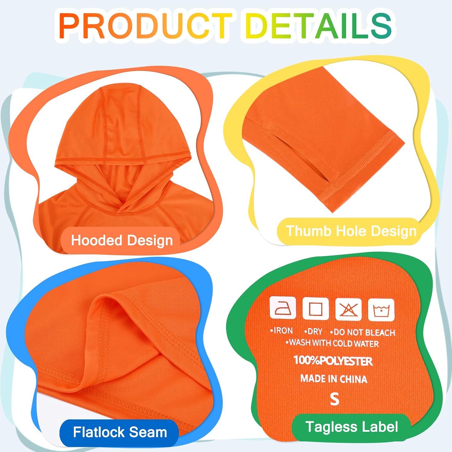 Detalle 2 de Poekuao Boys Rash Guard Hoodie UPF 50+