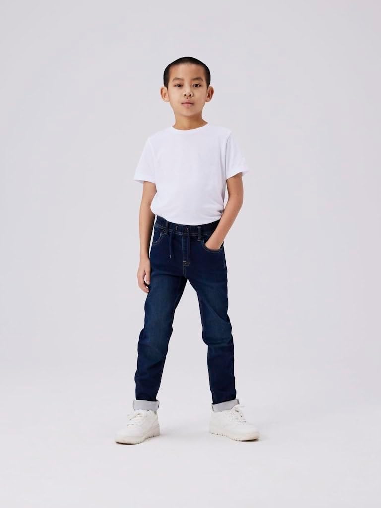 Detalle de NAME IT Jungen Jeans Slim Fit Sweat mit Kordelzug – bequemer Jogger-Style