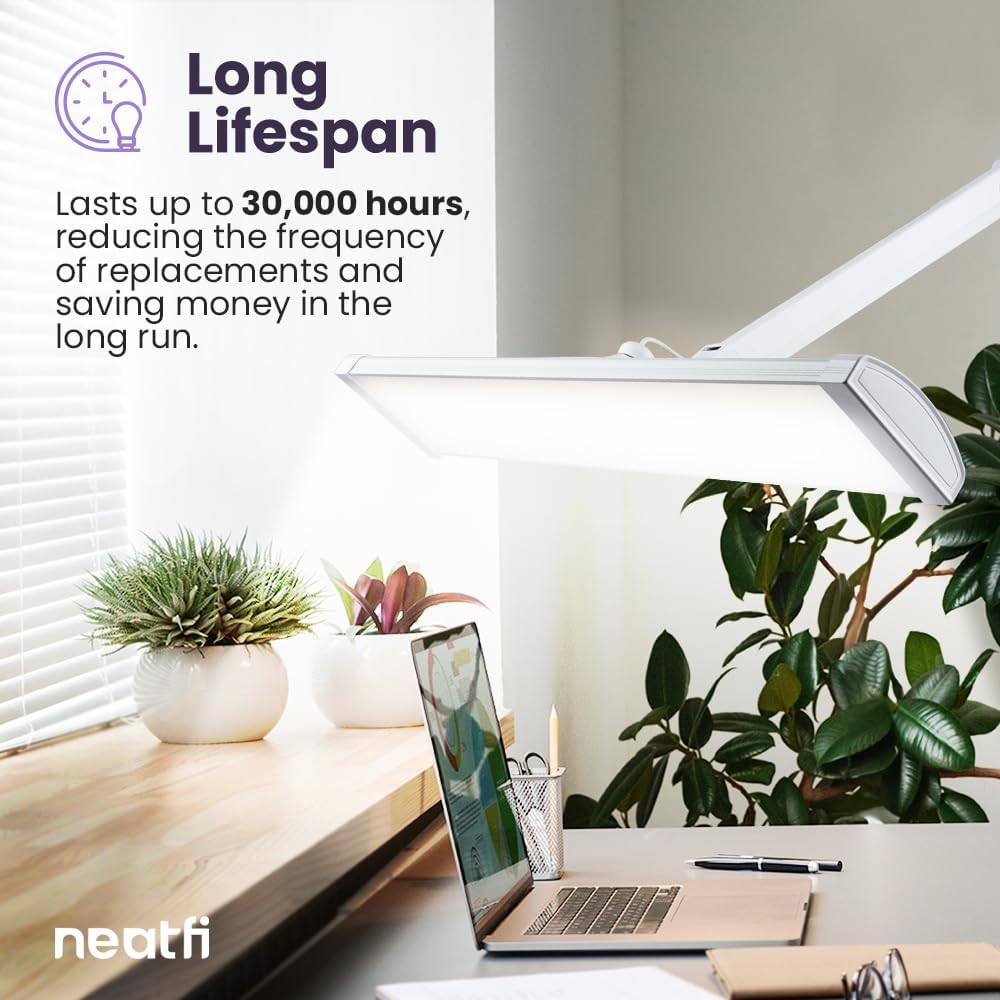 Thumbnail 1 de Neatfi Ultra 3,500 Lumens LED Desk Lamp – 45W, 66cm Wide, Shadow-Free, Non-Flickering Task Light