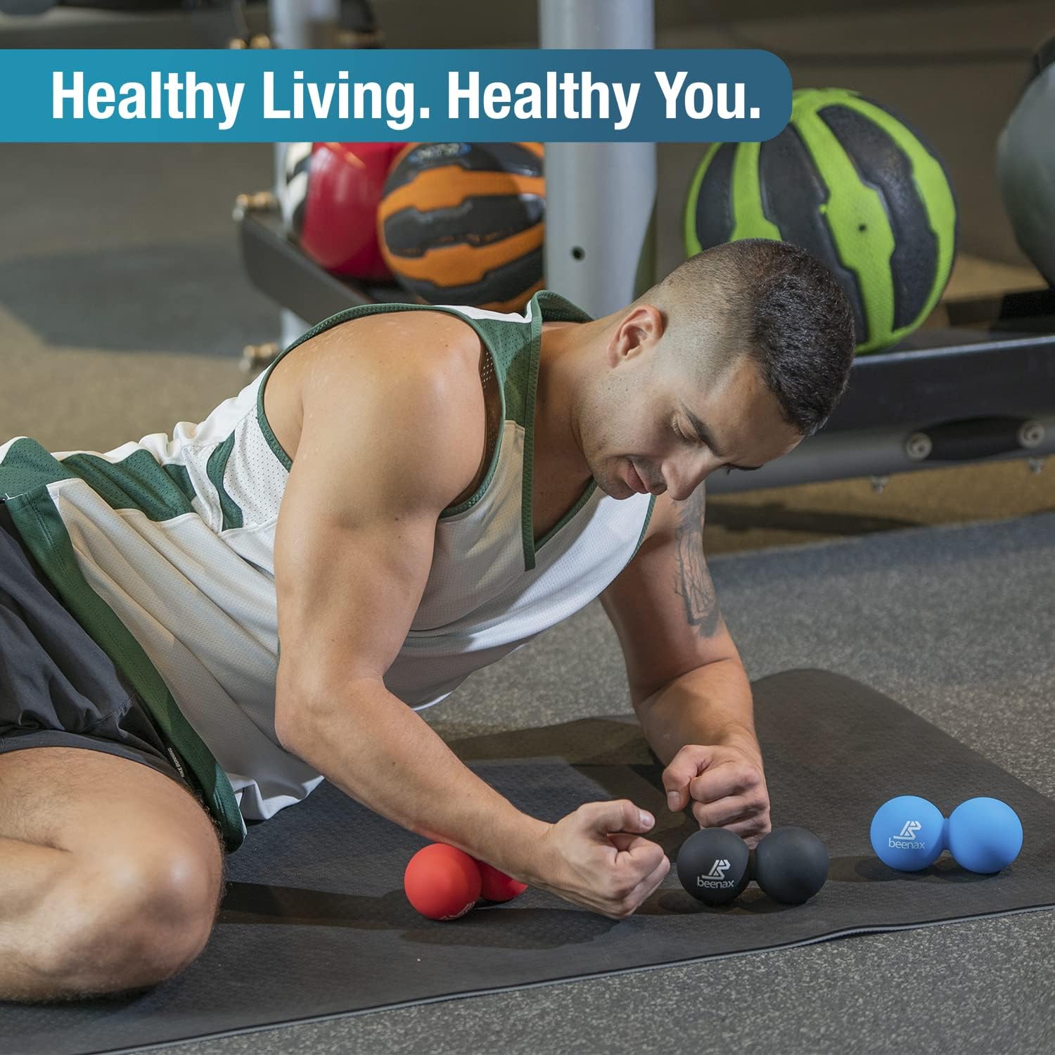 Detalle de Beenax Peanut Massage Ball - Double Lacrosse Ball for Trigger Point Therapy