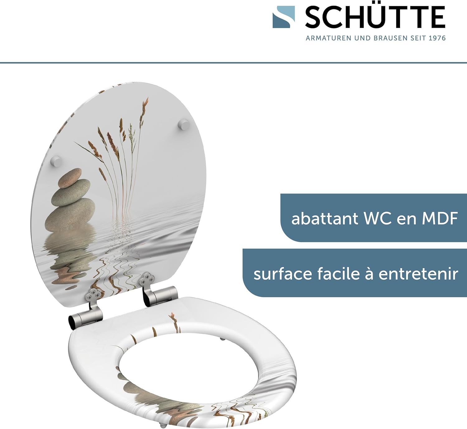 Thumbnail 4 de SCHÜTTE Abattant WC Wellness en MDF avec frein de chute – blanc, forme O, 150 kg