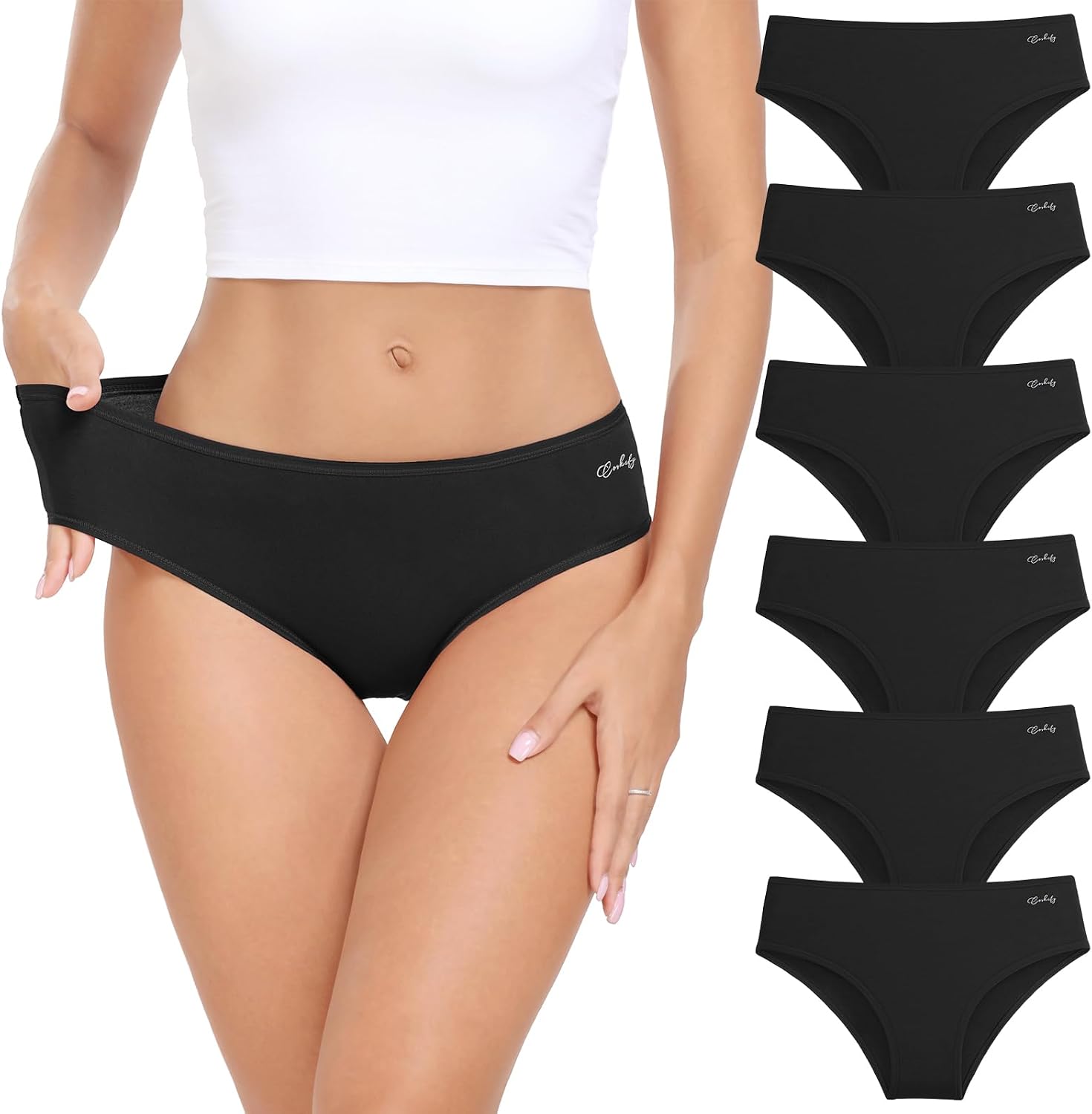 Thumbnail 6 de coskefy Women’s 6-Pack Cotton Knickers (Breathable Soft Hipster Briefs)