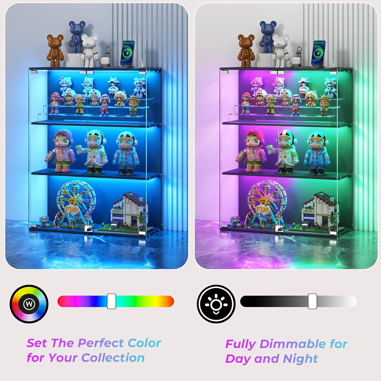 Detalle 2 de VersionTECH Glass Display Cabinet, 3-Tier