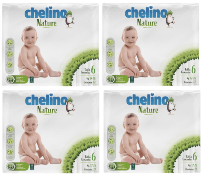 Detalle de Chelino Nature Pañales Talla 6 4x27 uds