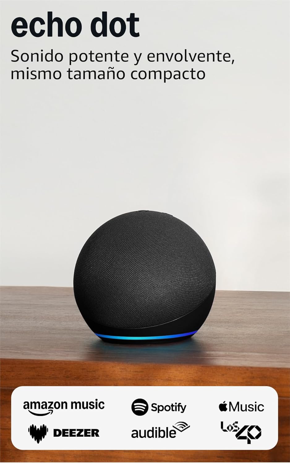 Detalle de Echo Dot Última generación, altavoz inteligente Antracita