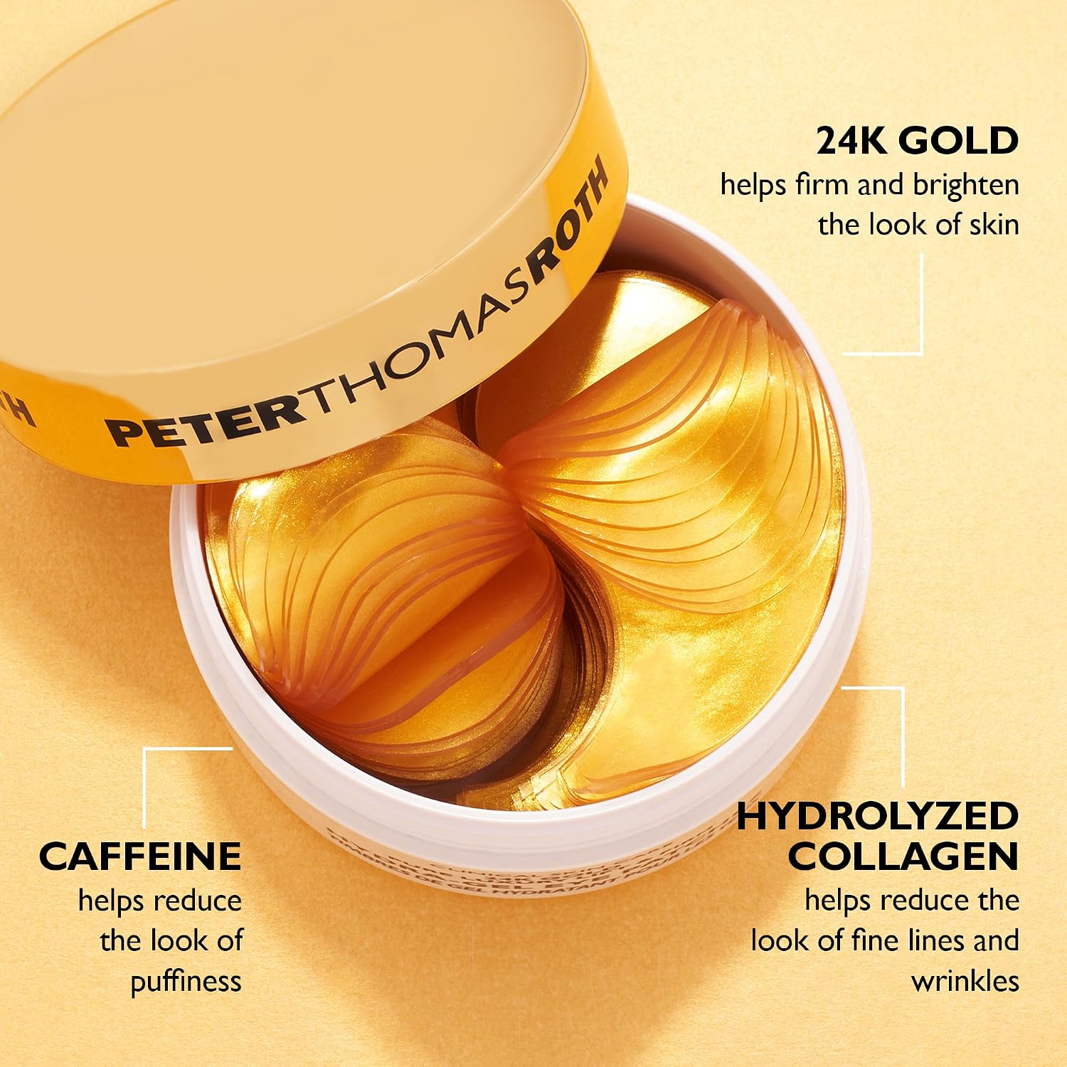 Detalle 2 de Peter Thomas Roth 24K Gold Hydra-Gel Eye Patches – Luxus-Augenpads gegen Falten, Augenringe & Schwellungen (für 30 Anwendungen)
