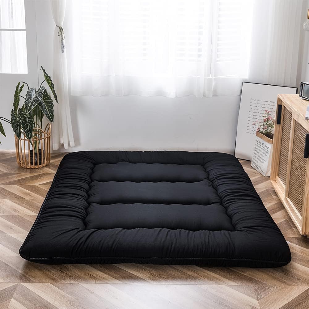 Thumbnail 5 de MAXYOYO Japanese Floor Mattress Futon 4" Tatami Mat (King, Black) — Foldable Roll-Up Sleeping Pad