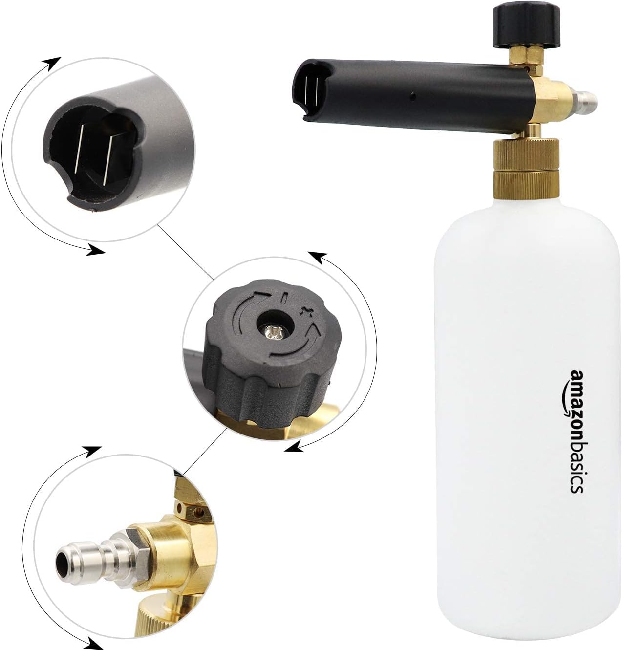 Detalle de Amazon Basics – Cannon à mousse à raccord rapide 1/4" (1,6 cm) pour nettoyeur à pression, 1 l