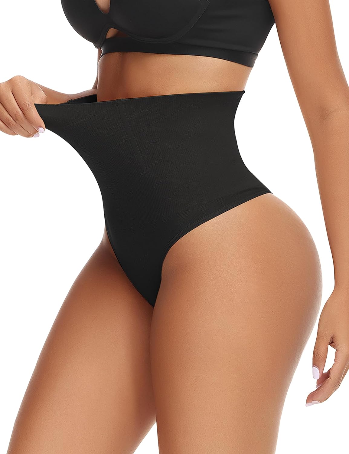 Detalle de Niceuare BS06 Tummy Control Thong Shapewear, Seamless High-Waisted Design