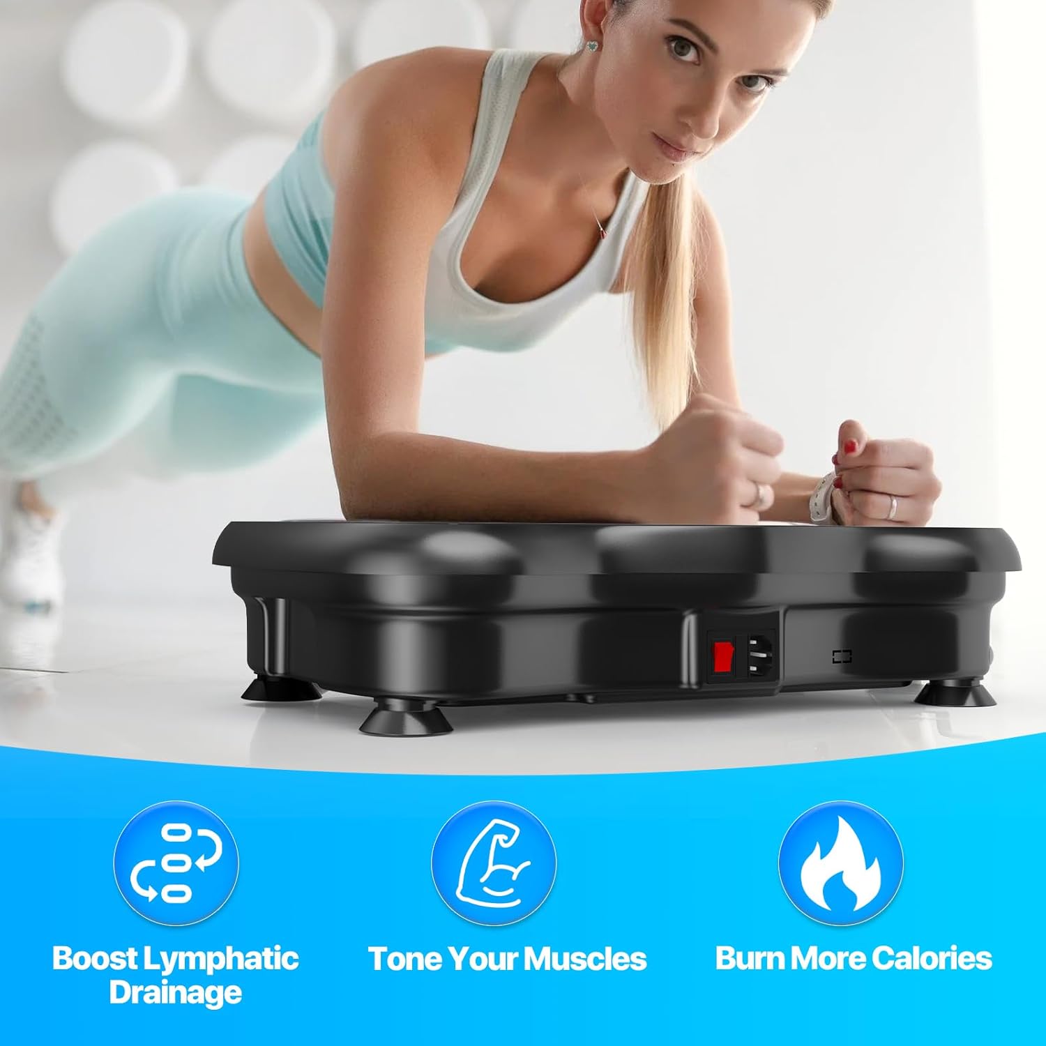 Thumbnail 3 de Mawuye Vibration Plate Exercise Machine (Whole-Body Workout Platform) for Lymphatic Drainage & Fitness