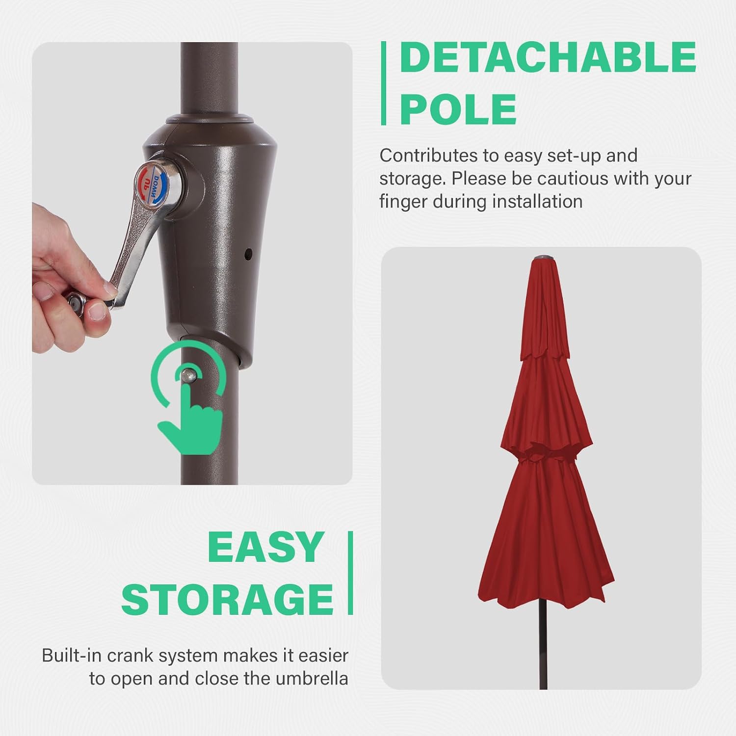 Detalle 2 de JEAREY Patio Umbrella, 9 ft