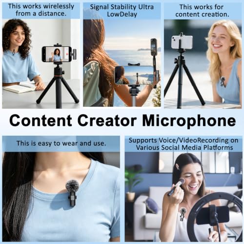 Detalle de Lidylsm Wireless Lavalier Microphone for iPhone, iPad & Android Phone