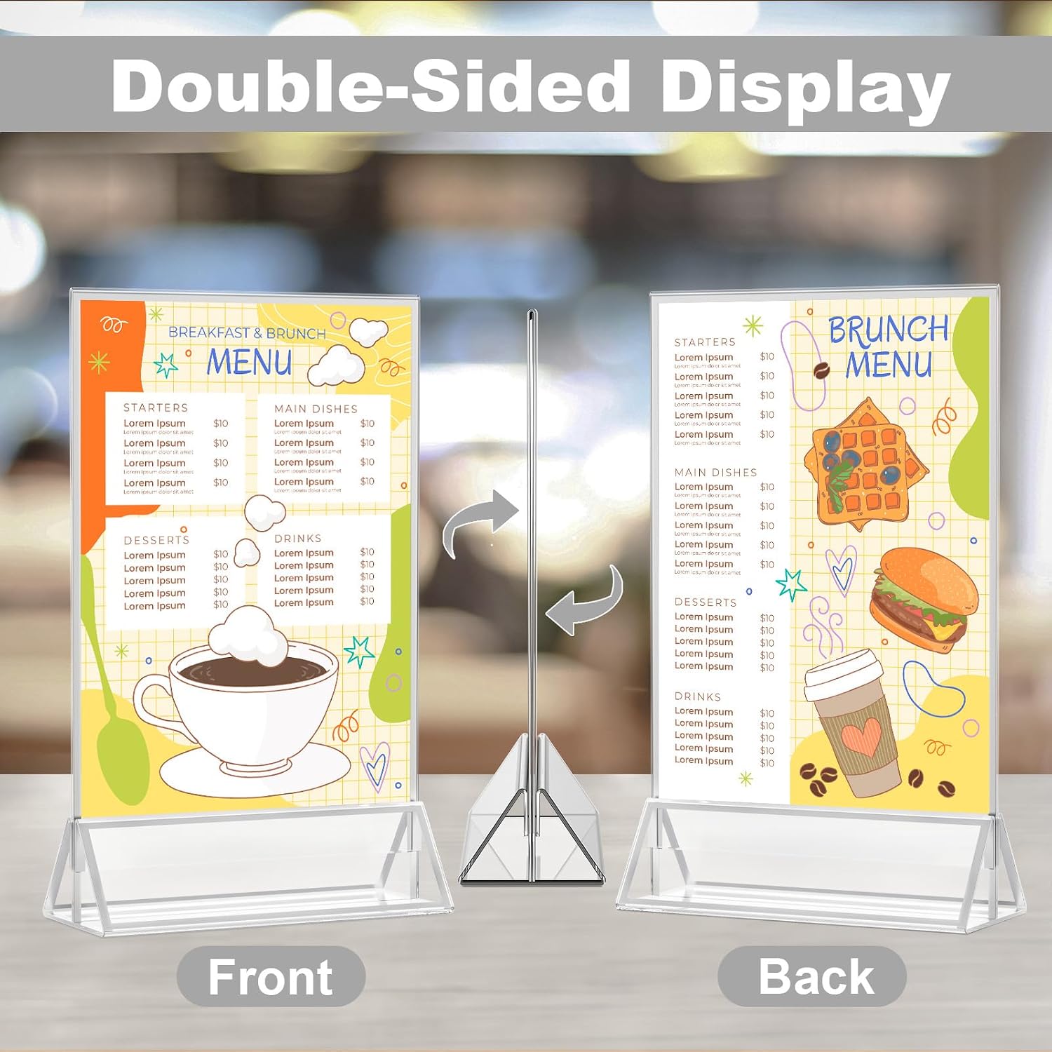 Thumbnail 2 de EHWINE 8-Pack Acrylic Sign Holders, 8.5 x 11, Double-Sided Silver