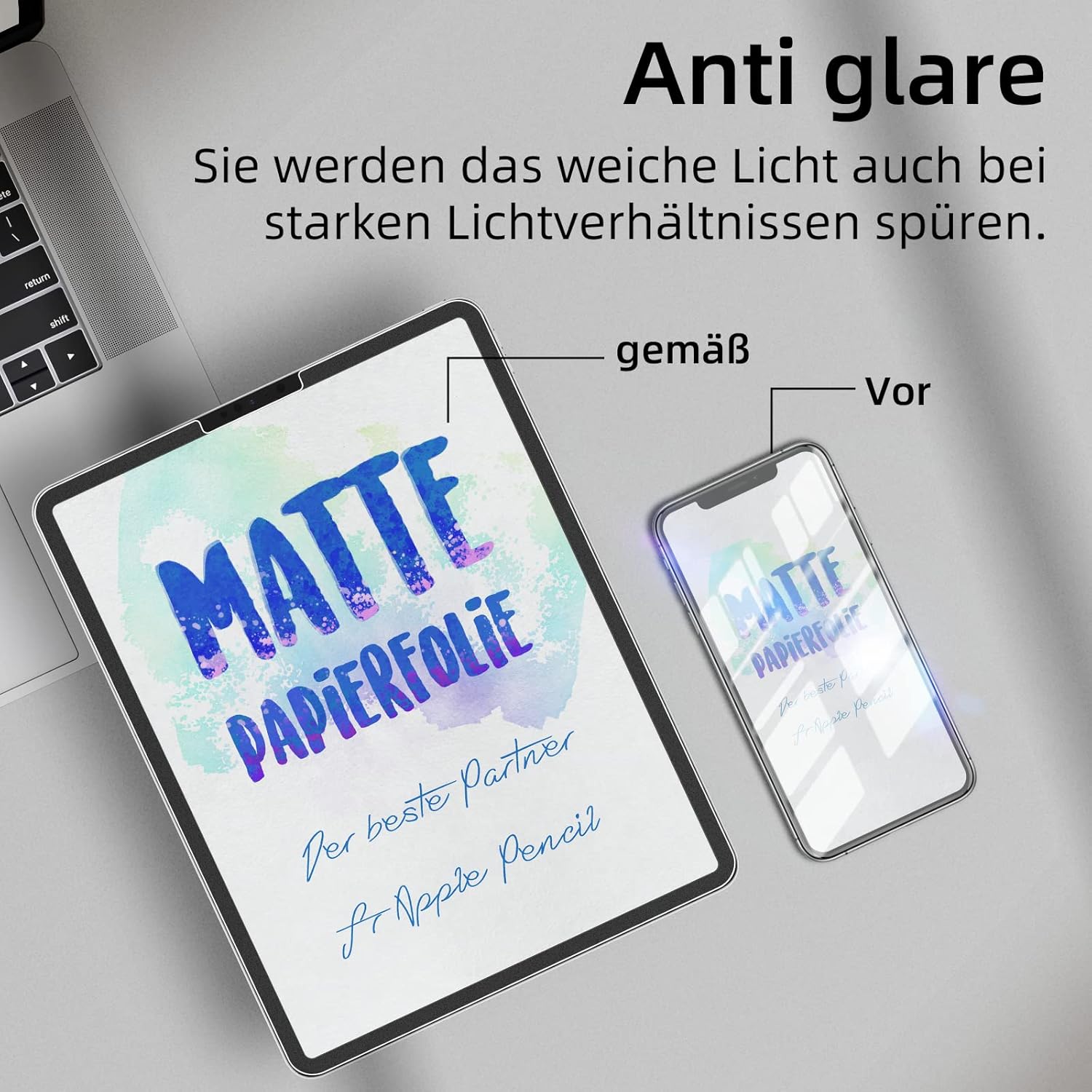 Thumbnail 3 de Protescreen 3 Stück Papierfolie Displayschutz für iPad 7./8./9. Generation (10,2 Zoll, matt)