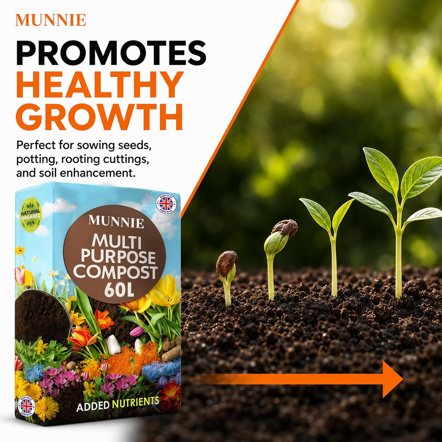 Thumbnail 1 de Munnie 60L Multi-Purpose Compost Soil Bag