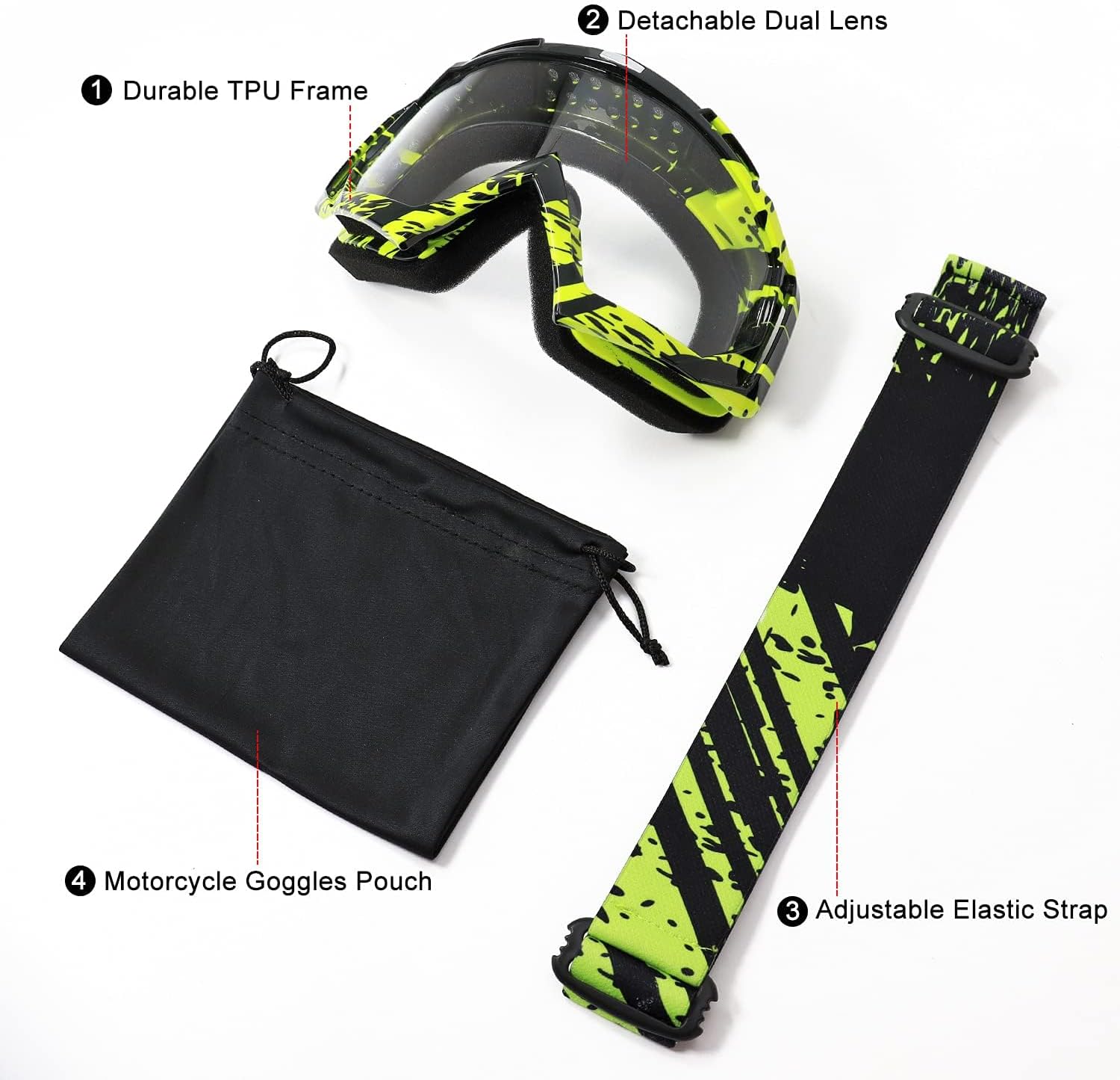 Thumbnail 5 de FMY Motorcycle Motocross Goggles for Men, Women and Youth
