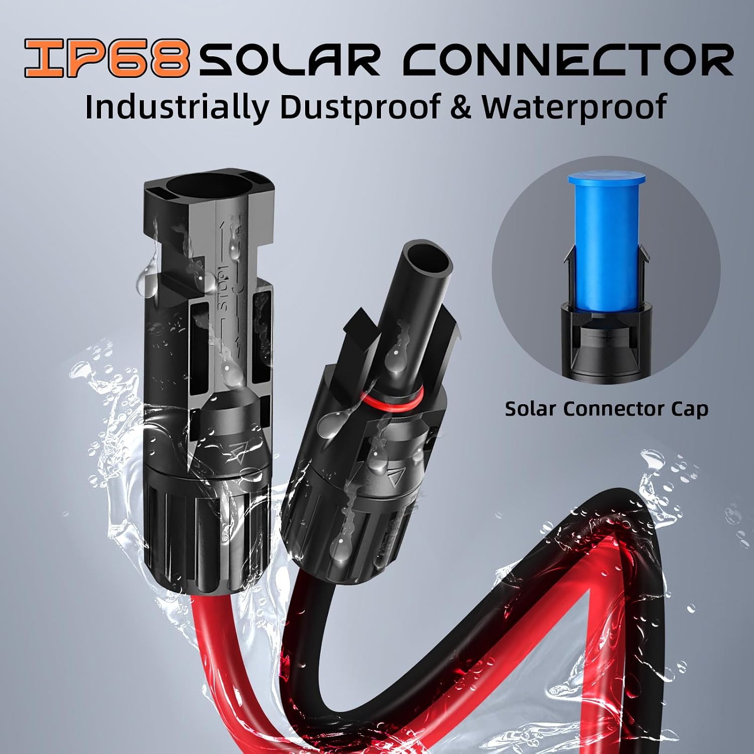 Detalle 2 de 25FT 12AWG Solar to XT60i Adapter Cable (Gibbab) – XT60I Solar Extension for LiFePO4, RV & Portable Power Stations