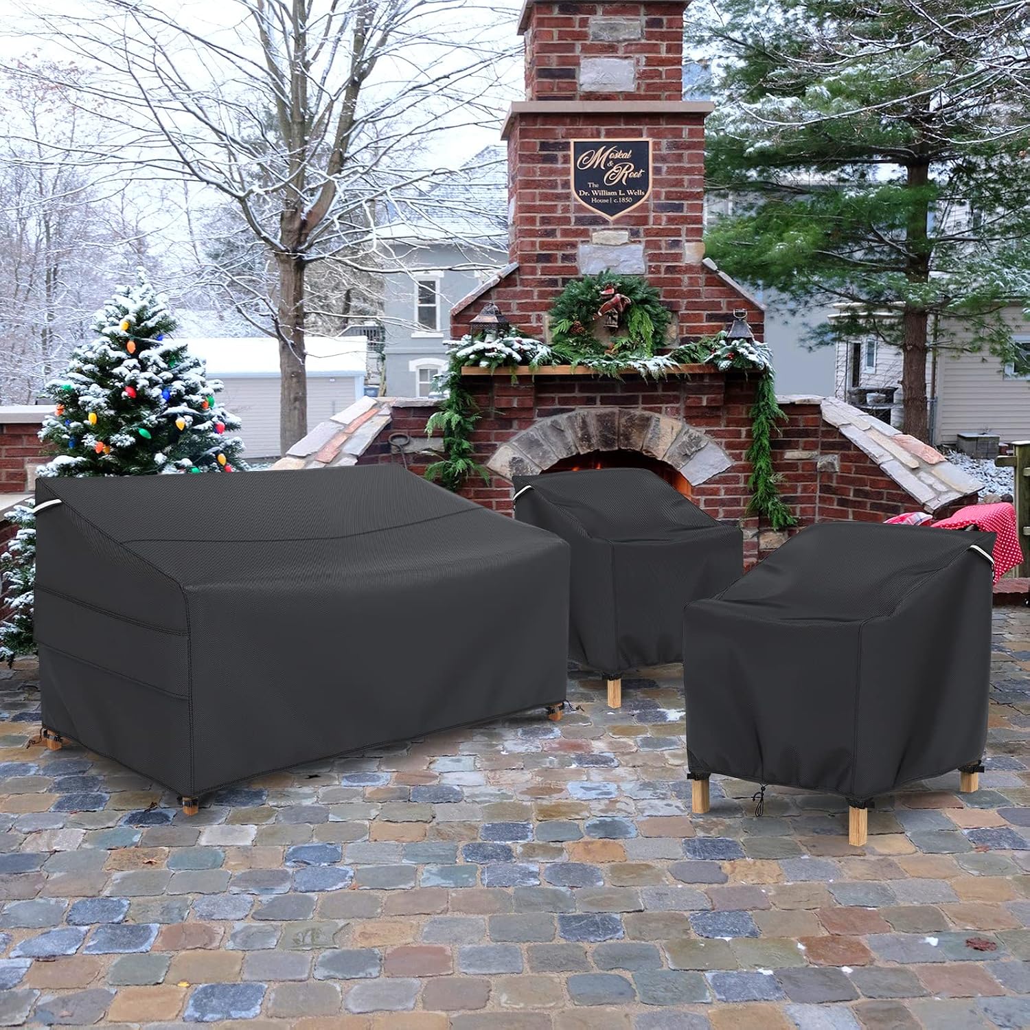 Thumbnail 6 de Gasadar X62 Patio Sofa Cover, Waterproof 500D Oxford, Black