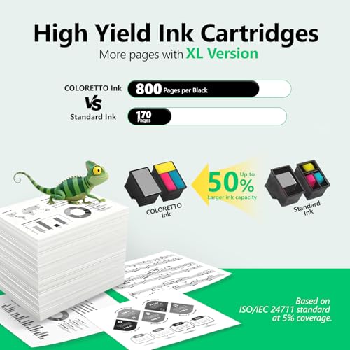 Detalle de COLORETTO 304XL Cartucce Nero per HP 304: resa elevata e compatibilità ampia