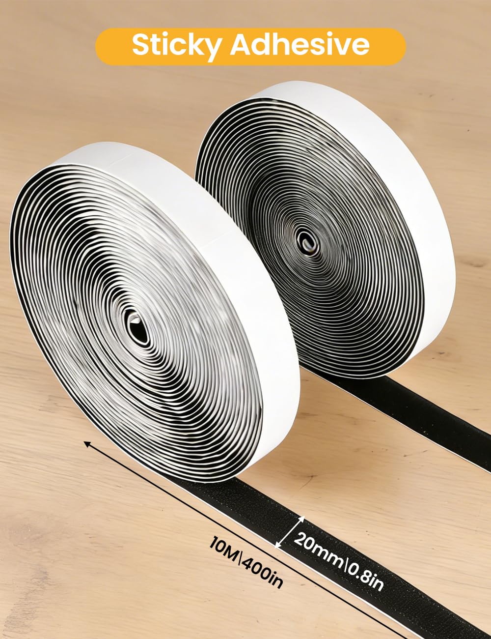 Thumbnail 5 de Beesgarden Heavy Duty Hook and Loop Adhesive Tape 20mm x 10m with Dispenser
