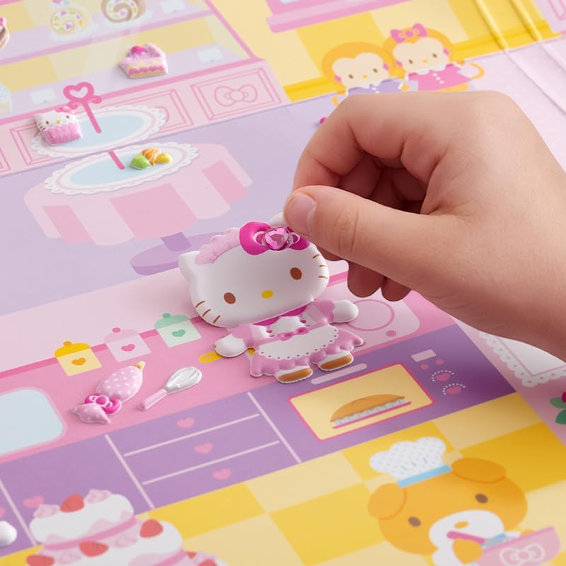 Detalle 2 de サンリオ 154962 ハローキティ あそべるシールセット ケーキ屋さんごっこ・貼ってはがせる