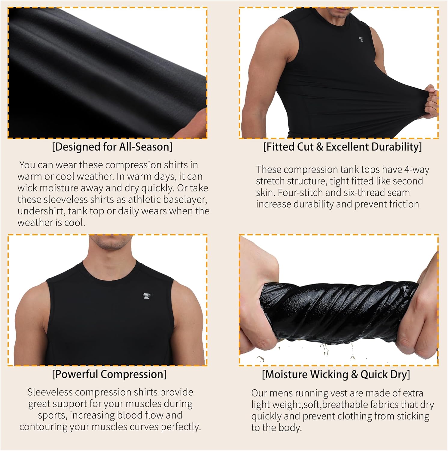 Thumbnail 2 de TELALEO 5 Pack Men's Athletic Compression Shirts