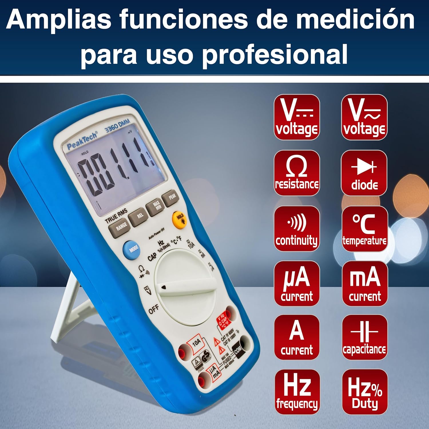 Detalle de PeakTech 3360 Multímetro RMS 40.000 cuentas
