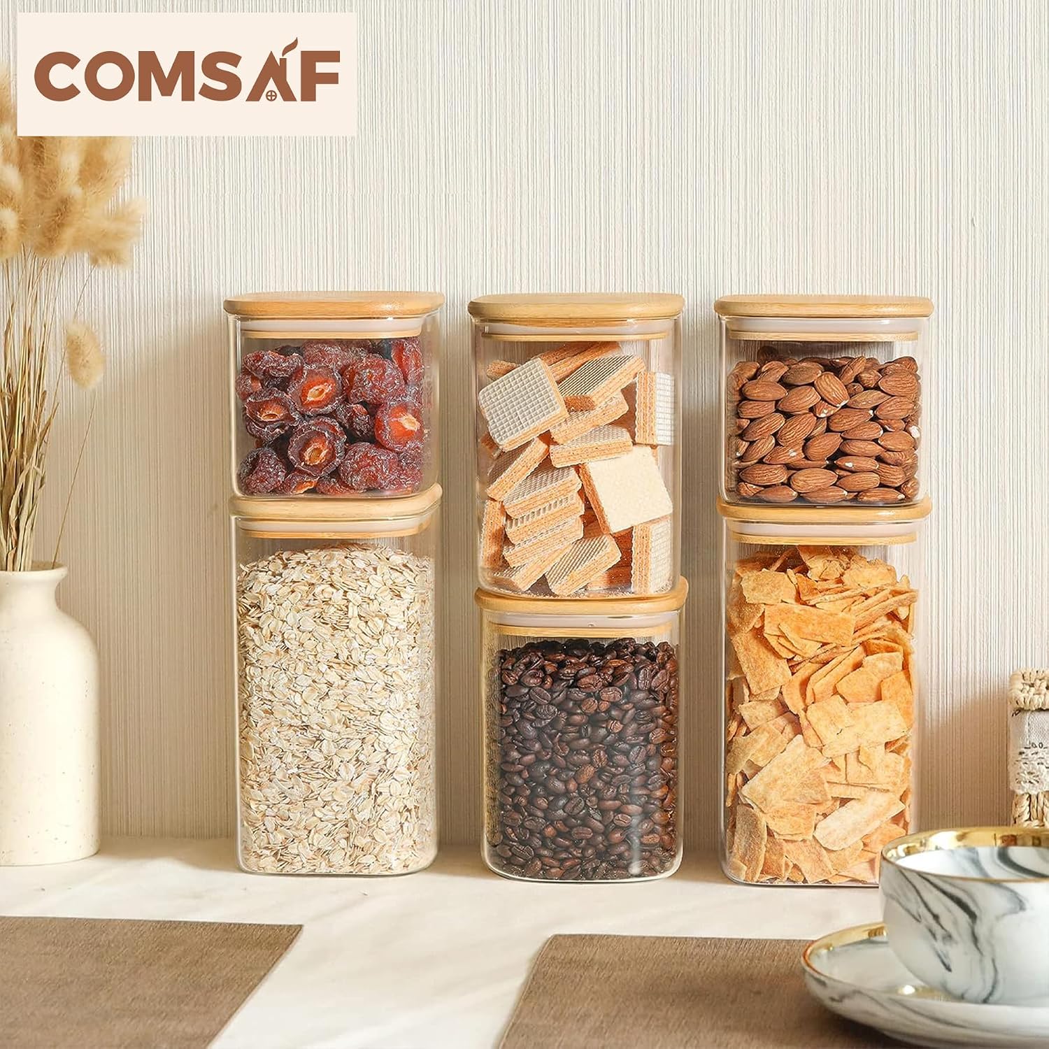 Thumbnail 4 de ComSaf Glass Storage Canister Set 6-Pack 🫙