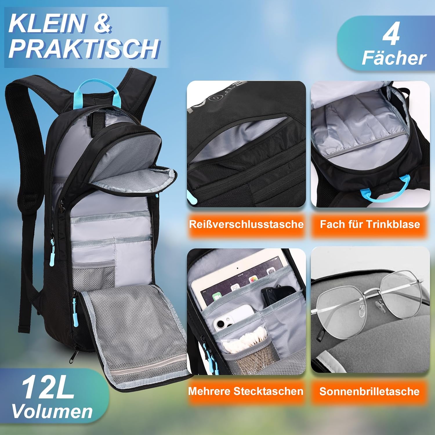 Thumbnail 4 de Local Lion Fahrradrucksack wasserdicht 12L