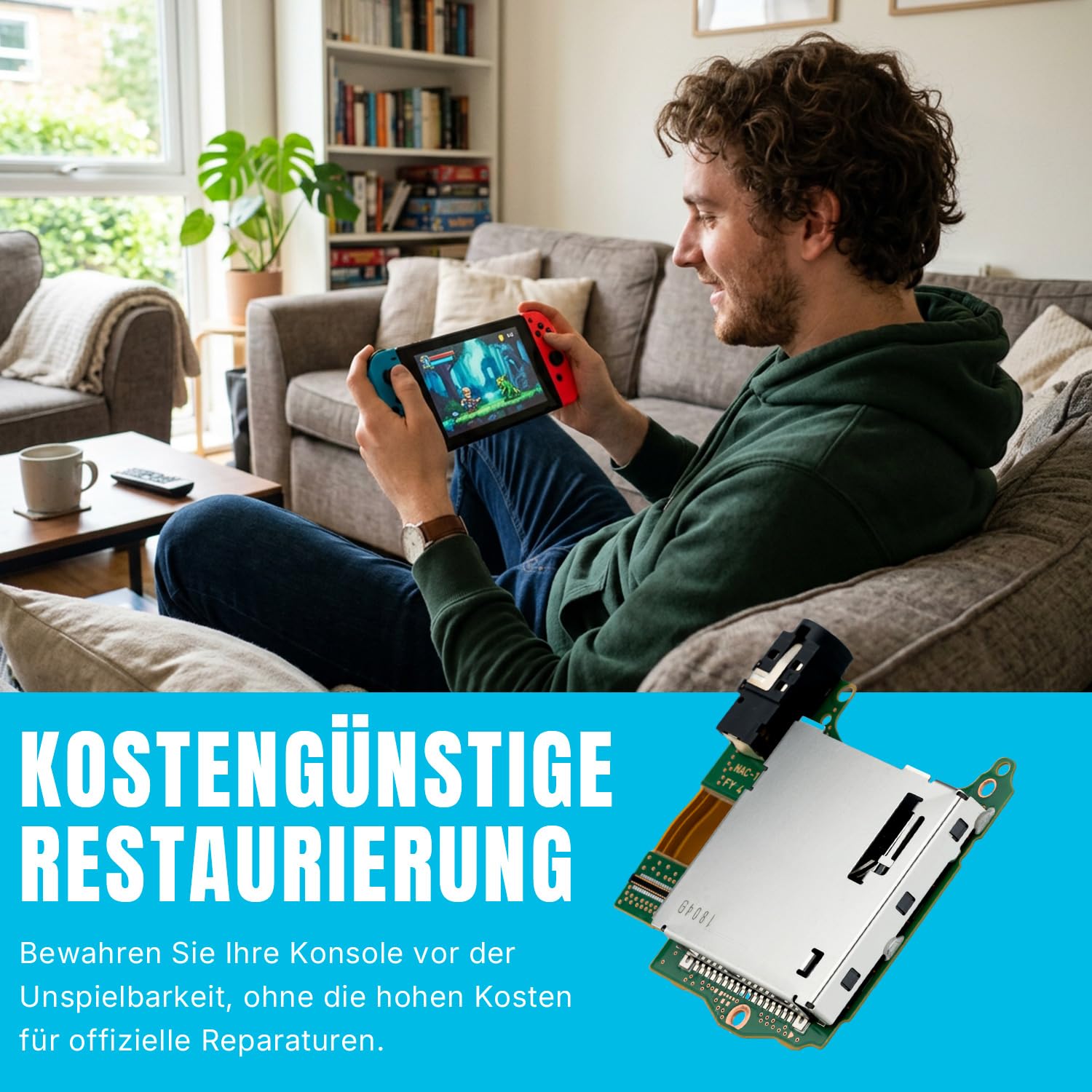 Detalle 2 de Wigearss Host Reader Slot – Kartenleser-Platine mit Kopfhörerbuchse für Nintendo Switch HAC-001