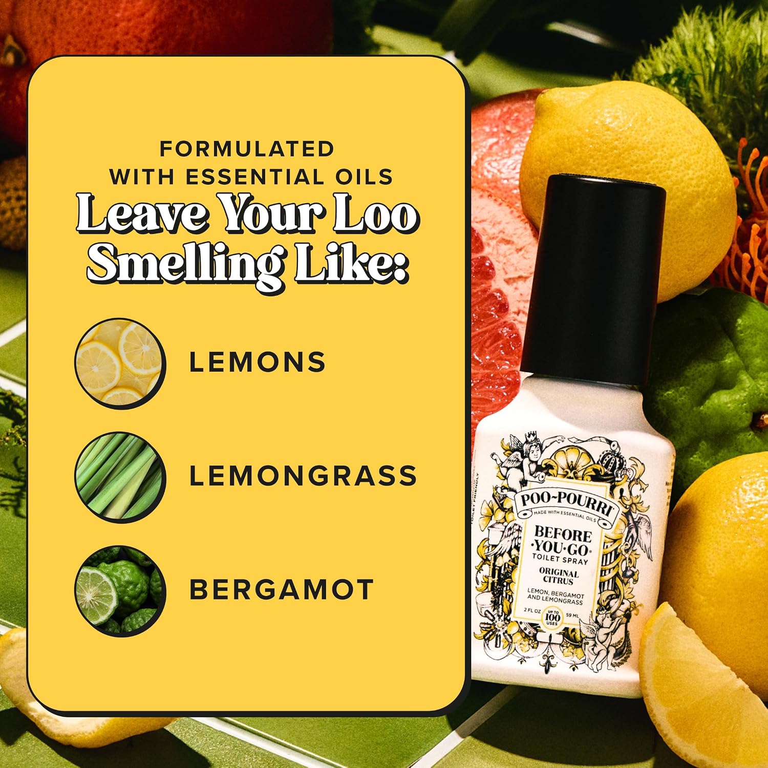 Detalle de Poo-Pourri Before-You-Go Toilet Spray, Original Citrus (2 Fl Oz) – 100 Uses, TSA-Approved